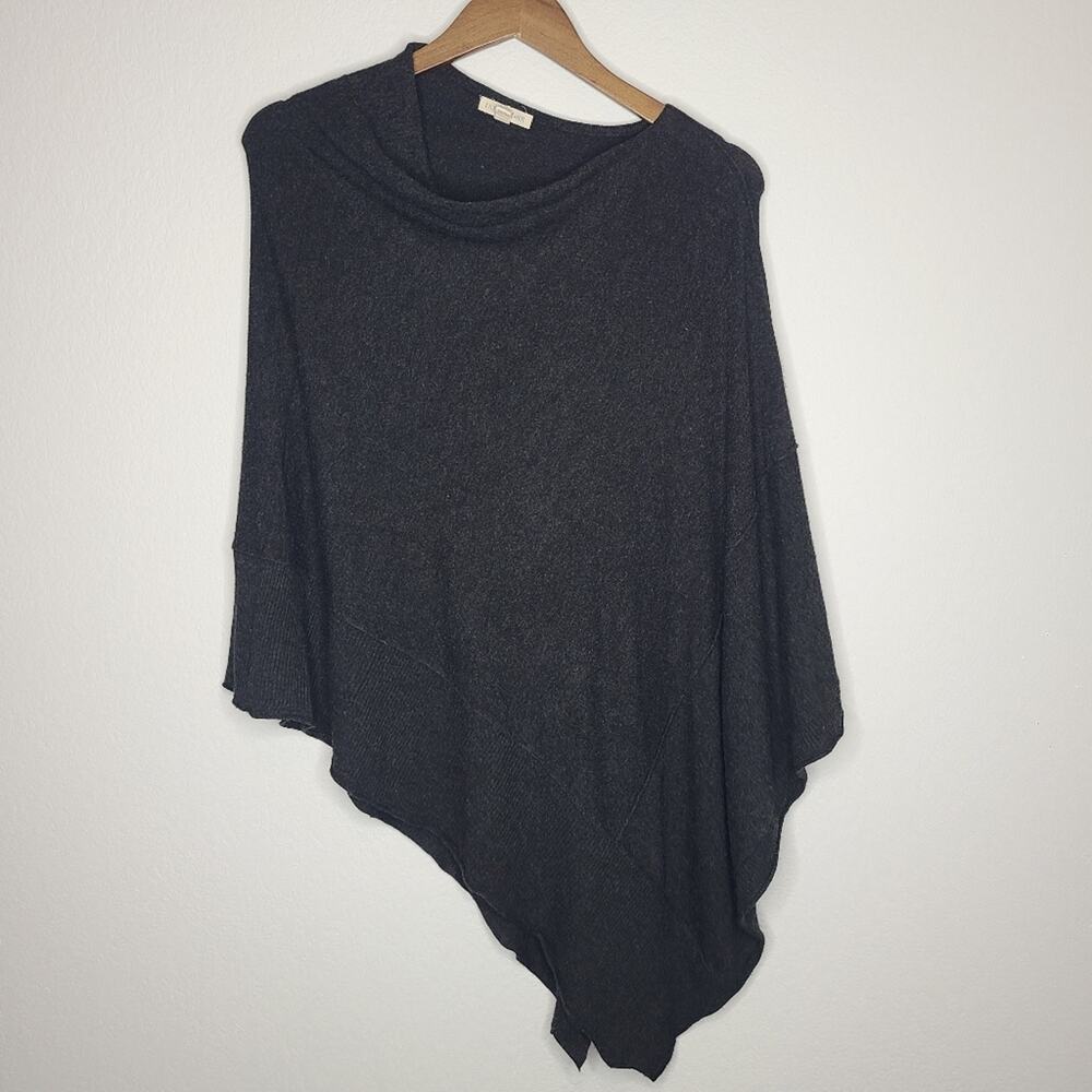 Eileen Fisher Gray Women's Sweater Poncho One Size Dark Grey